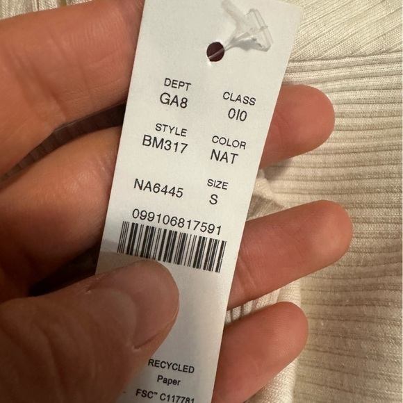 J crew vintsge rib mockneck tee shirt ivory natural - Picture 3 of 3